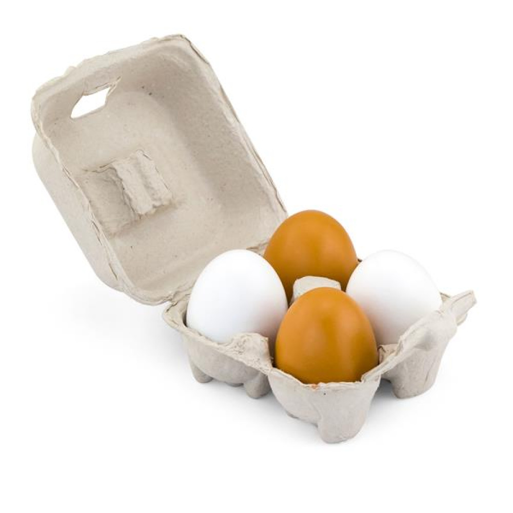 Іграшкові продукти Viga Toys Дерев'яні яйця в лотку, 4 шт. (50044)