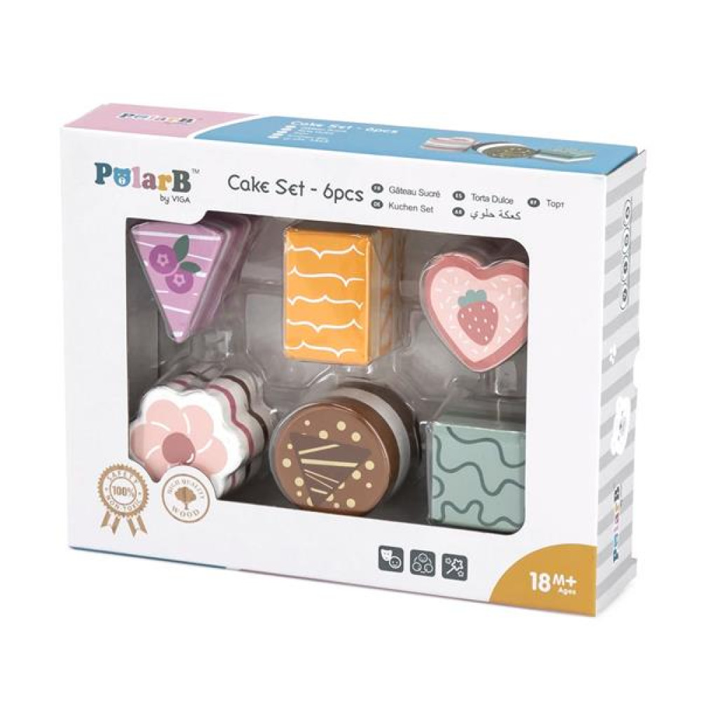 Іграшкові продукти Viga Toys PolarB Дерев'яні тістечка, 6 шт. (44055)