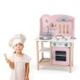 Дитяча кухня з дерева з посудом Viga Toys PolarB рожевий (44046)