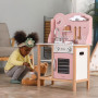 Дитяча кухня з дерева з посудом Viga Toys PolarB рожевий (44046)