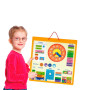 Магнітний календар Viga Toys з годинником, англійською мовою (50377)