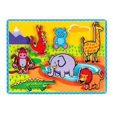 Дерев'яна рамка-вкладиш Viga Toys Звірятка (56435)