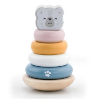 Дерев'яна пірамідка Viga Toys PolarB Білий ведмедик, неваляшка (44005)