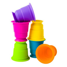 Іграшка тактильна М'які чашки Fat Brain Toys Suction Kupz 6 шт. (F183ML)