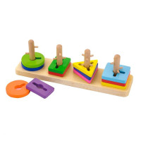 Дерев'яна логічна пірамідка-ключ Viga Toys Кольорові фігури (50968)