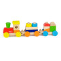 Дерев'яний поїзд-піраміда Viga Toys Кольорові кубики (51610)