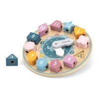 Дерев'яний сортер-шнурівка Viga Toys PolarB Годинник (44053)
