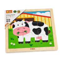 Дерев'яний пазл Viga Toys Корівка, 9 ел. (51 438) (51438)